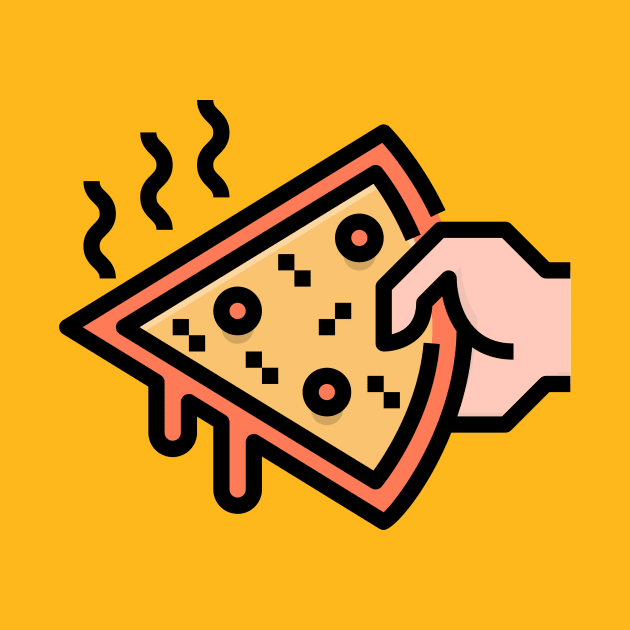 Hand Held Pizza Slice by InkyArt