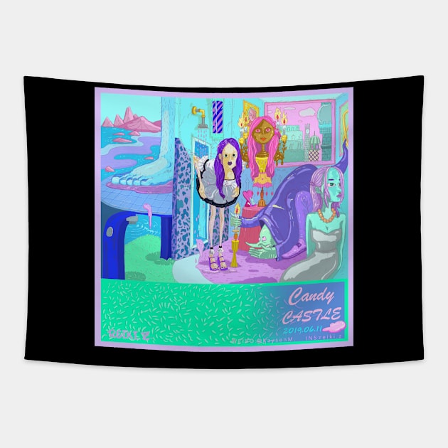 Candy castle Tapestry by WallsByMartin