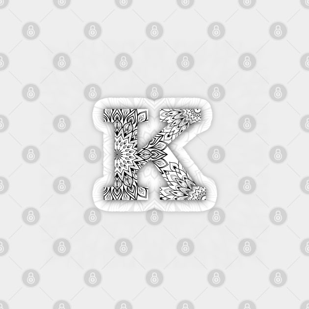 'K' Intricate Pattern Magnet by grafi_doodles