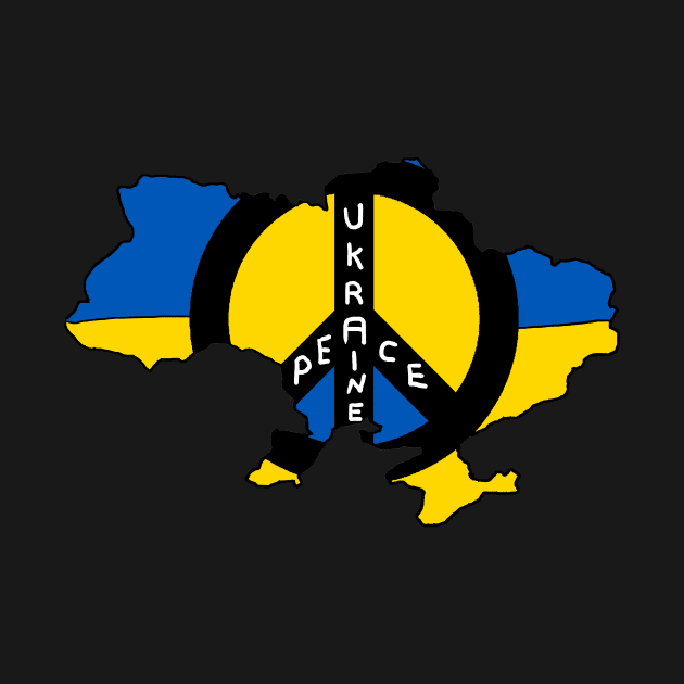 Peace Ukraine Flag Map by Mark Ewbie