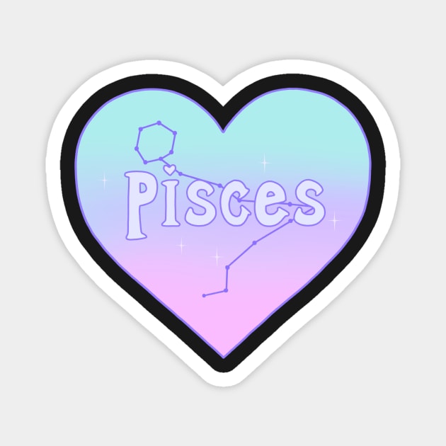 Pisces Constellation Heart Magnet by novembersgirl