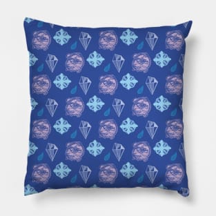 Four elements - fire, water, earth, air endless pattern Pillow