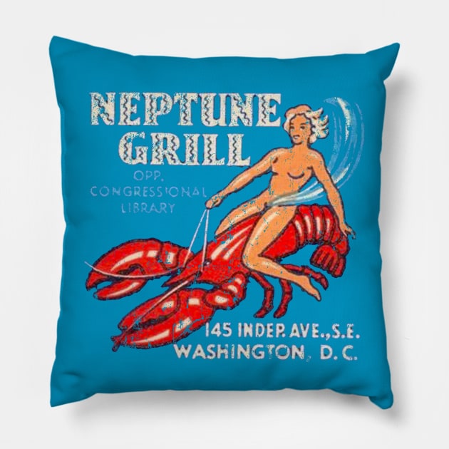 Neptune Grill Pillow by MindsparkCreative