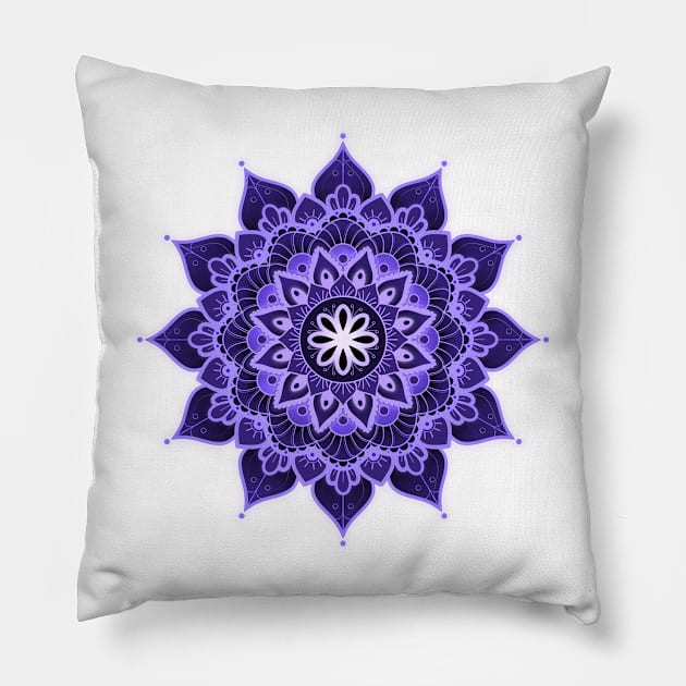 3rd Eye Chakra Mandala (series) Pillow by AudreyJanvier