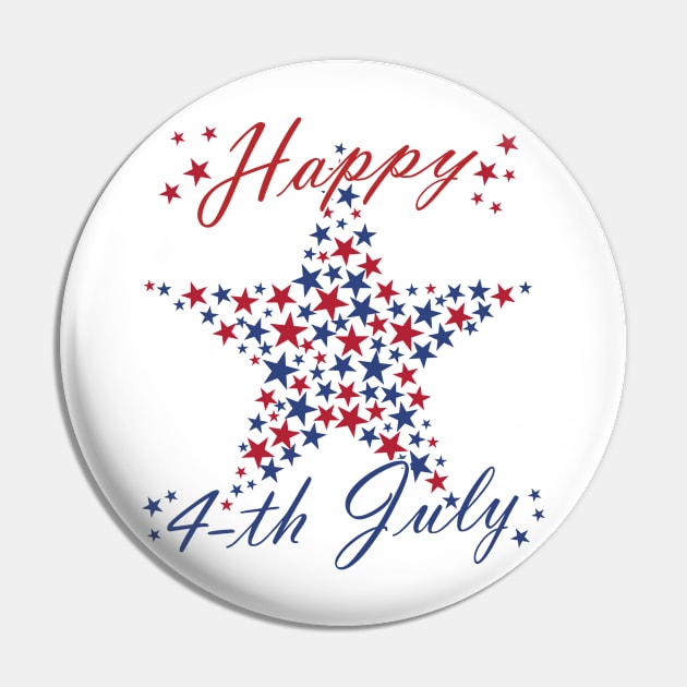 Happy 4-th of July Independence Day Pin by NuttyShirt