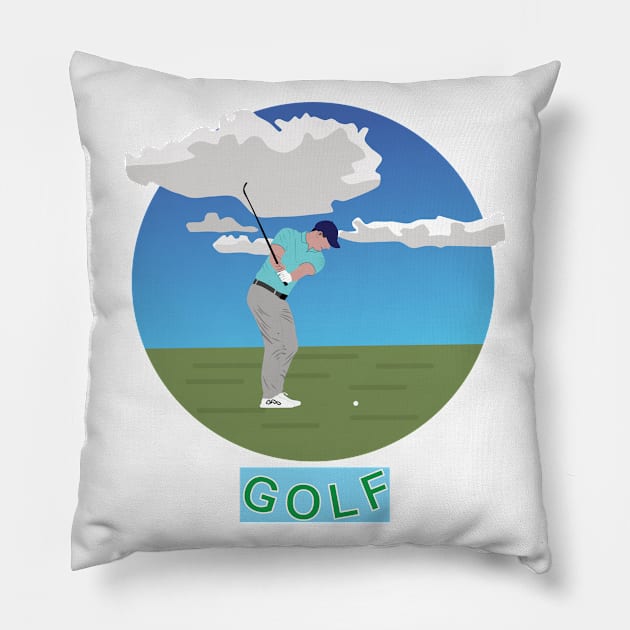 Golfer during a match Pillow by GiCapgraphics