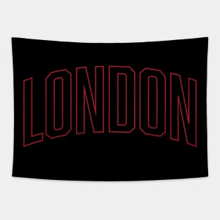 London Red Outline Tapestry