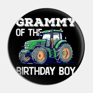 Grammy Of The Birthday Boy Trucks Tractors Farm Bday Kids Pin