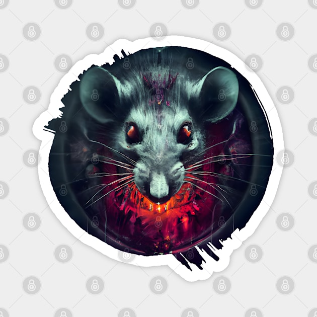 Mutant monster rat, dark fantasy art Magnet by Ravenglow