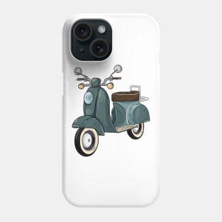 Moped with mirrors and bench Phone Case