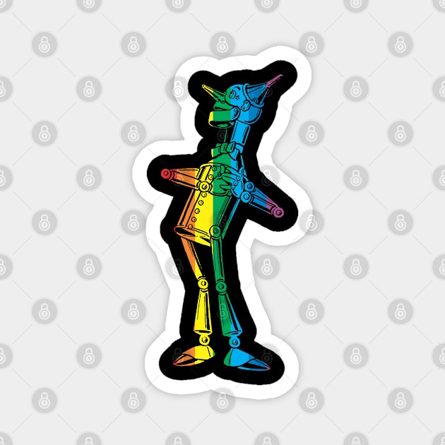 Tin Woodman Vertical Rainbow Magnet by Quick Nick Pics