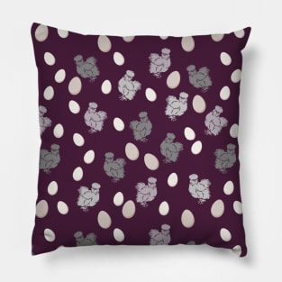 Silkies on Purple Pillow