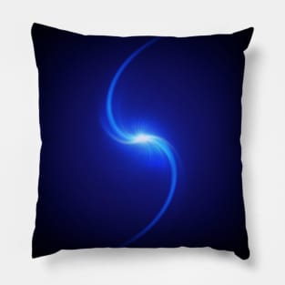 Fluorescent blue cosmic quasar with radiating aura Pillow