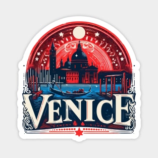 Venice Travel Retro Magnet