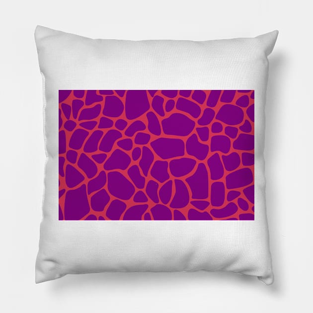 Giraffe Print Pink and Purple Pillow by BeastieToyz