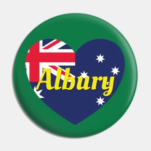 Albury NSW Australia Australian Flag Heart Pin