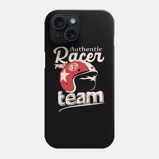 Pro racer authentic speedway vintage helmet distressed Phone Case by SpaceWiz95