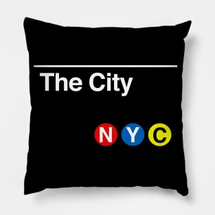 The City Subway Sign Pillow