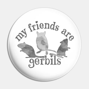 My friends are gerbils (grey watercolour) Pin