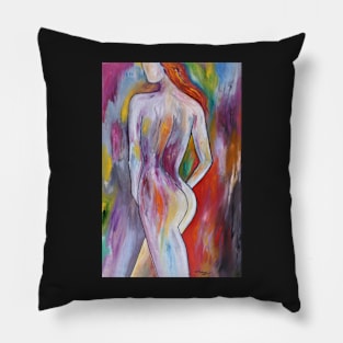 Donna vestita di colore. Pillow