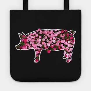 Floral Flower Pig Farmer Gift design Tote