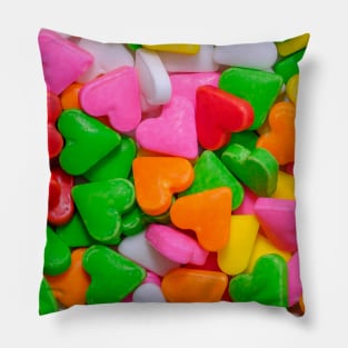 Multicolored Confetti Sprinkle Hearts Photo Circle Pillow