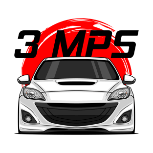 Front White 3 MPS Mazdaspeed3 JDM T-Shirt