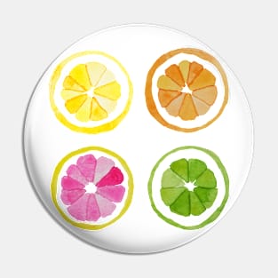 Neon Summer Citrus Fruits Pin