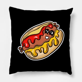 Cute Hotdog Cartoon Character - Bob Pillow