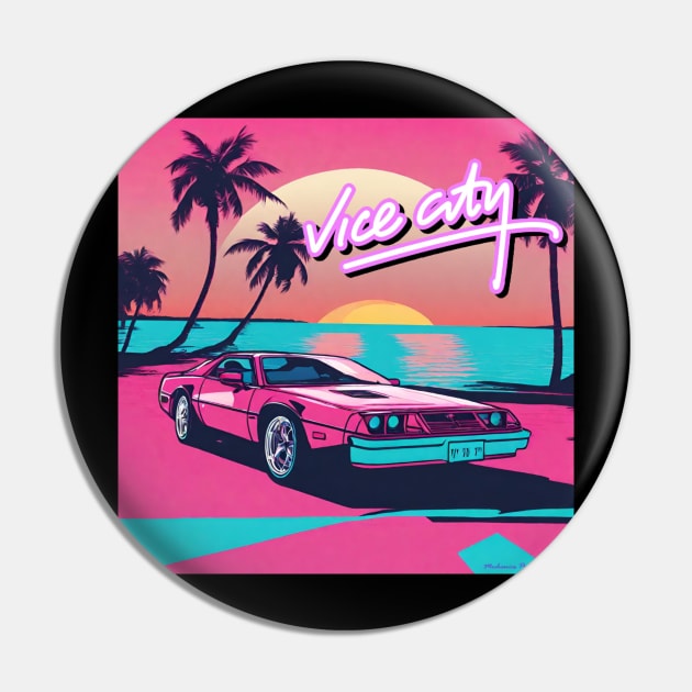 Vice City Graphic Pin by Venomshock