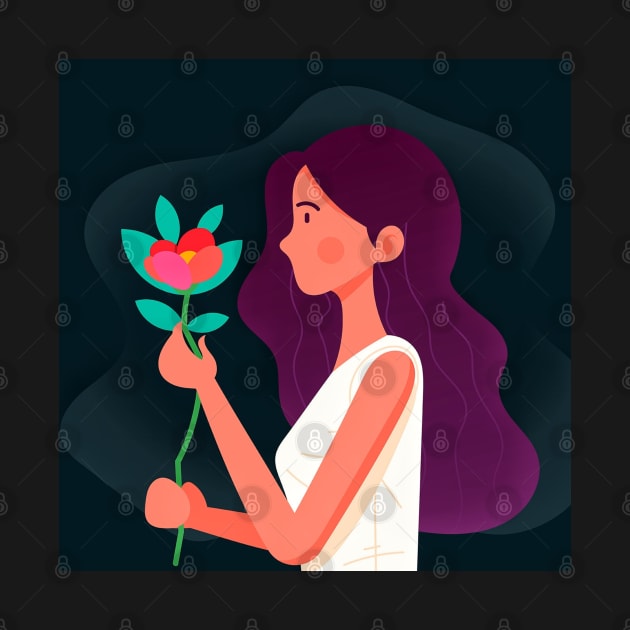 Girl with flower by TheSkullArmy