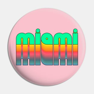 Miami Florida Pride Retro Style Represent Pin