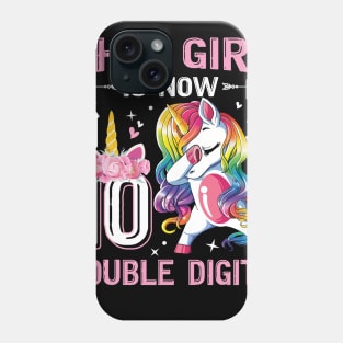 This Girl IS Now 10 Double Digits Dabbing Unicorn 10th Birthday Gift Phone Case