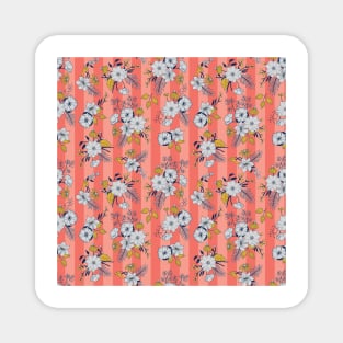 Coral Bloom Floral Magnet