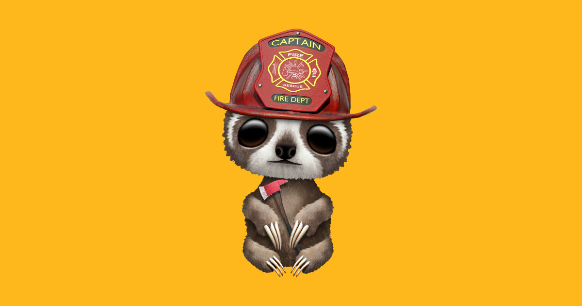 Cute Baby Sloth Firefighter - Sloth - T-Shirt | TeePublic