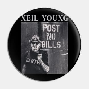 Neil Young Post No Bills - Vintage Grey Art Pin