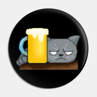 Stressful cat in need of beer Pin