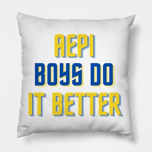 AEPi Boys Do It Better - Yellow & Dark Blue Pillow