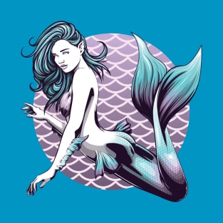 Teal and Purple Mermaid T-Shirt