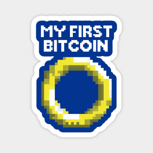 My first bitcoin - Blue Hedghog Magnet