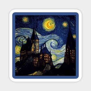 Starry Night Wizarding School Van Gogh Magnet