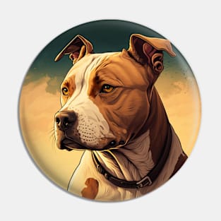 Beautiful pitbull dog aware of all the happenings. Pin