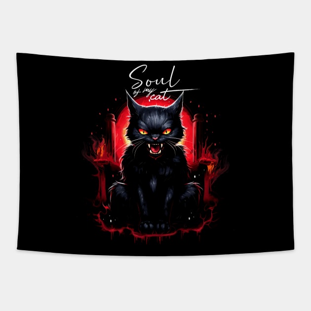 Devil Cat Tapestry by ArtRoute02