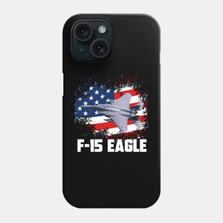 F-15 Eagle Aircraft Plane Airplane Warplane USAF Jet Fighter American USA Flag Phone Case