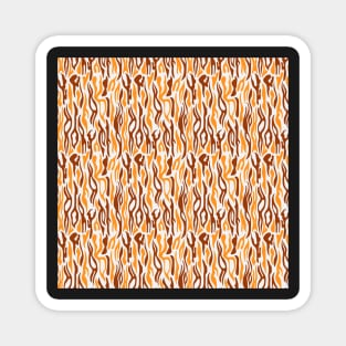 Orange and Maroon Striped Animal Pattern Design Magnet