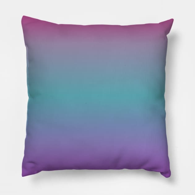 Hot Pink Aqua Blue Purple Ombre Fade Sunset Gradient Pillow by squeakyricardo