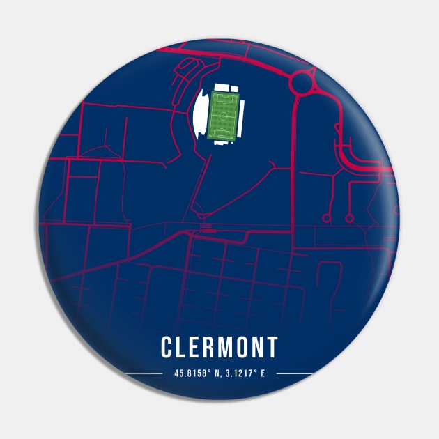 Stade Gabriel-Montpied Map Design Pin by TopFootballStadiums