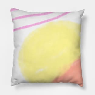 Orange yellow watercolor abstract art Pillow