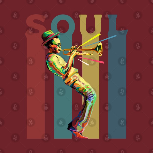 Soul -  Retro design with a jazz trumpet player by Blended Designs