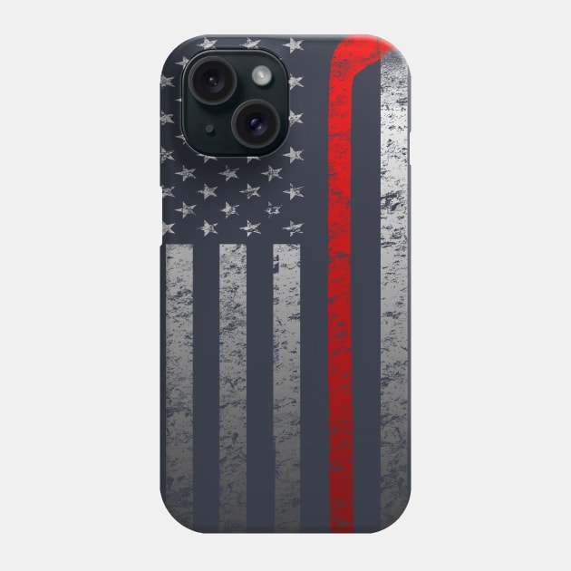 Hockey Stick American Flag Vintage Player T-shirt Phone Case by TeeCreations